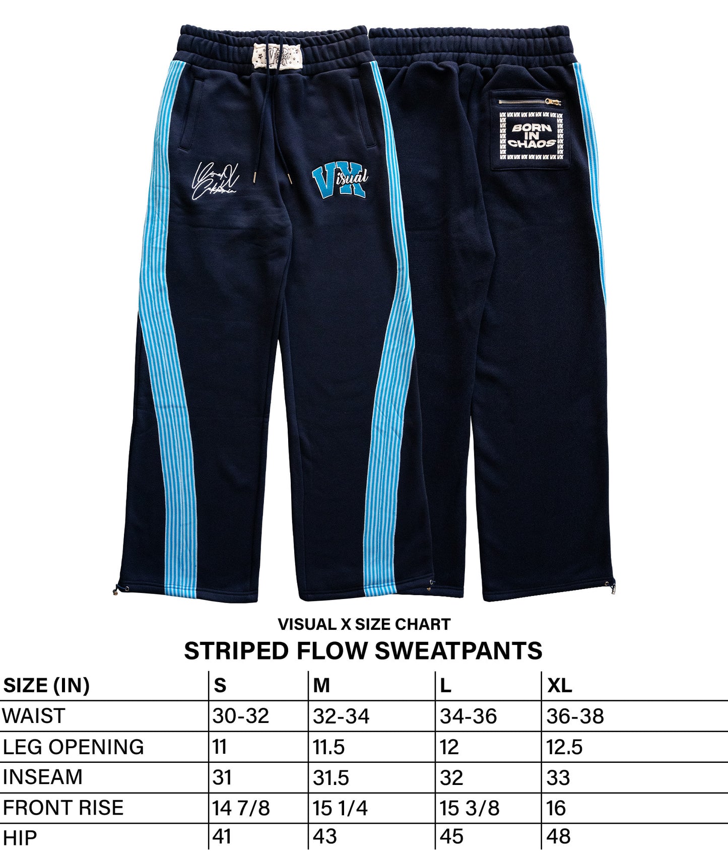 BERRY BLUE STRIPED FLOW SWEATPANTS
