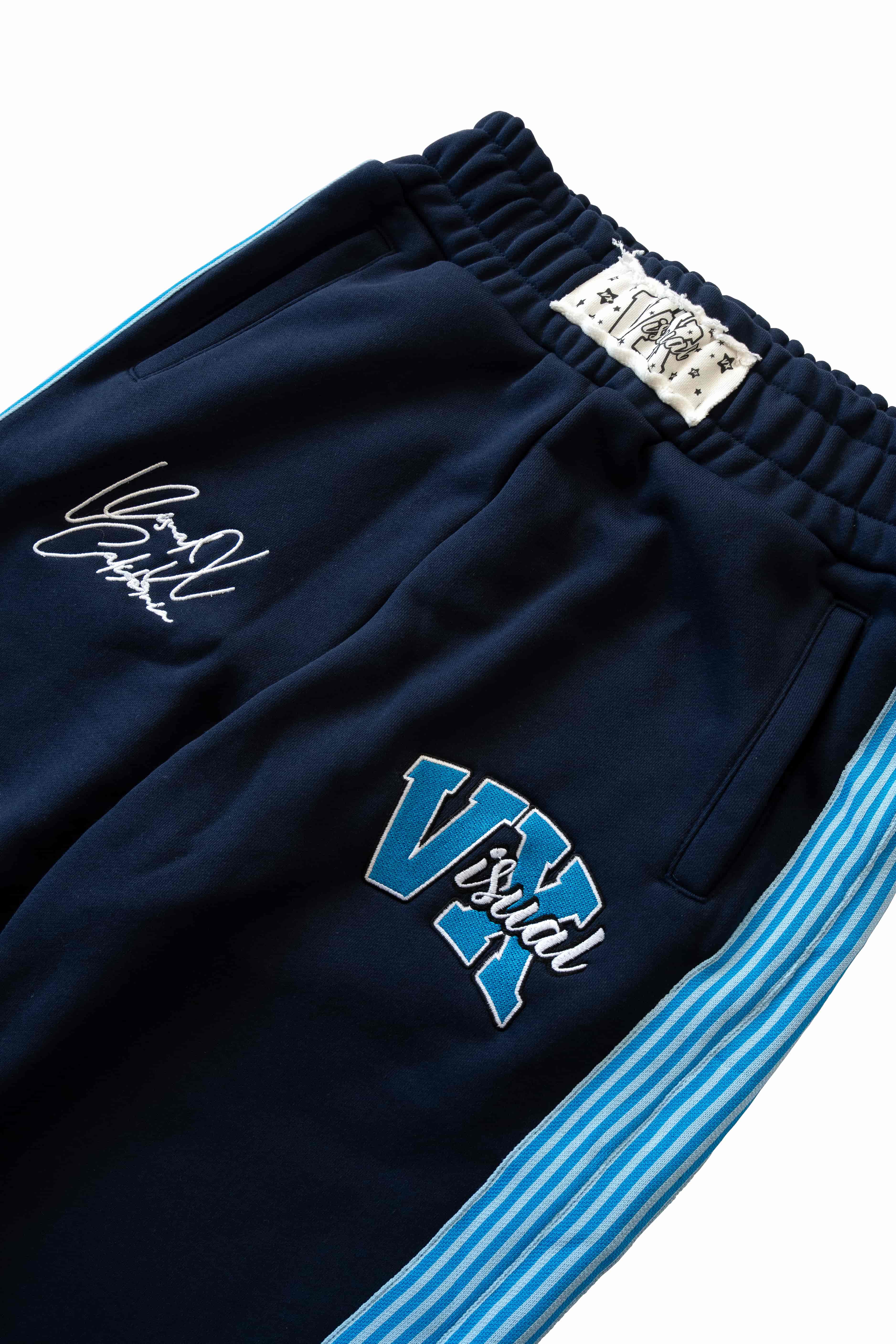 BERRY BLUE STRIPED FLOW SWEATPANTS
