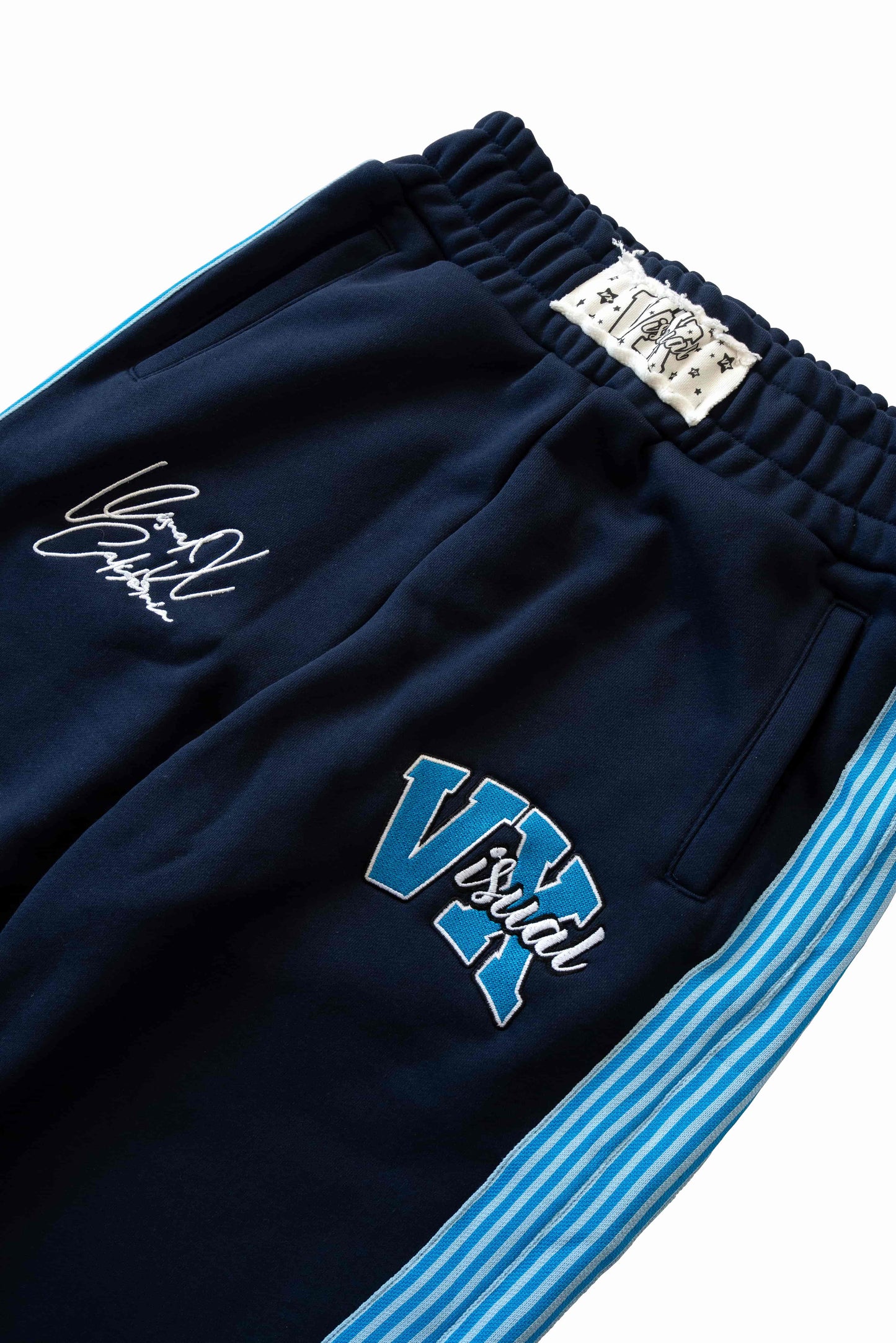 BERRY BLUE STRIPED FLOW SWEATPANTS